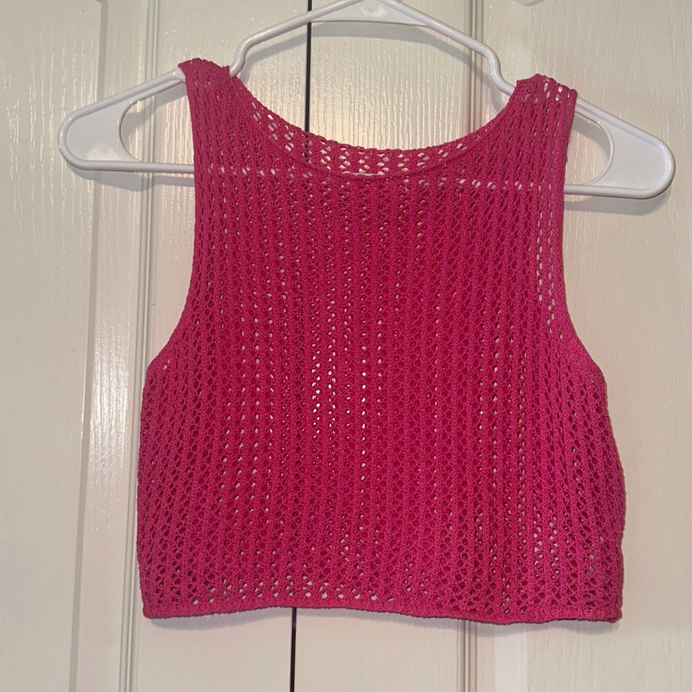 Cover up 2 pieces pink top and Skirt with Side Slip Size Small - Picture 2 of 12